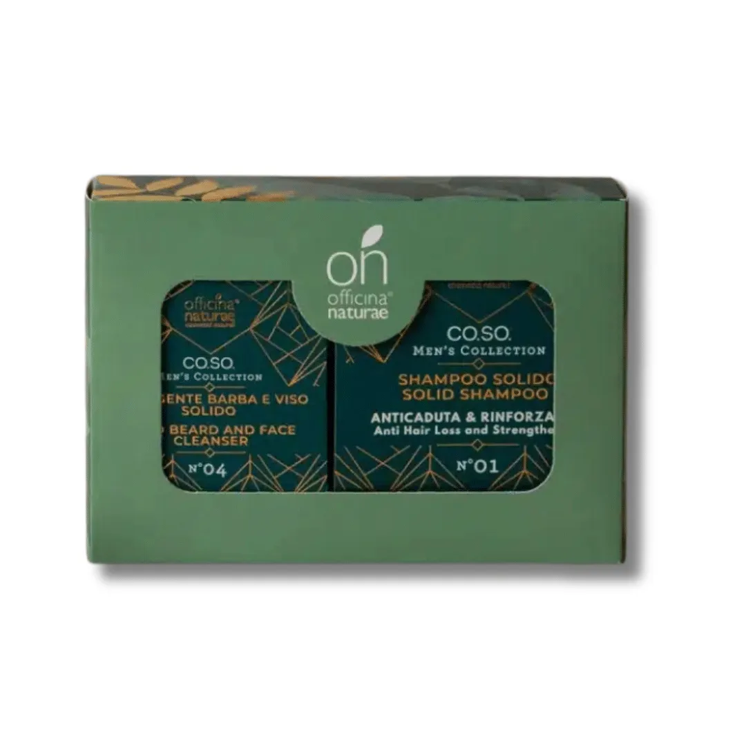 Kit Shampoo solido Anticaduta e Detergente viso e barba solido – Officina Naturae