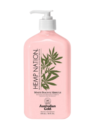 Australian Gold Hemp Nation White Peach Hibiscus – Doposole Idratante e Prolungatore Abbronzatura 535 ml