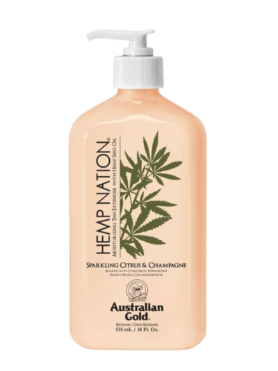 Australian Gold Hemp Nation Sparkling Citrus & Champagne – Doposole Idratante e Prolungatore di Abbronzatura 535 ml