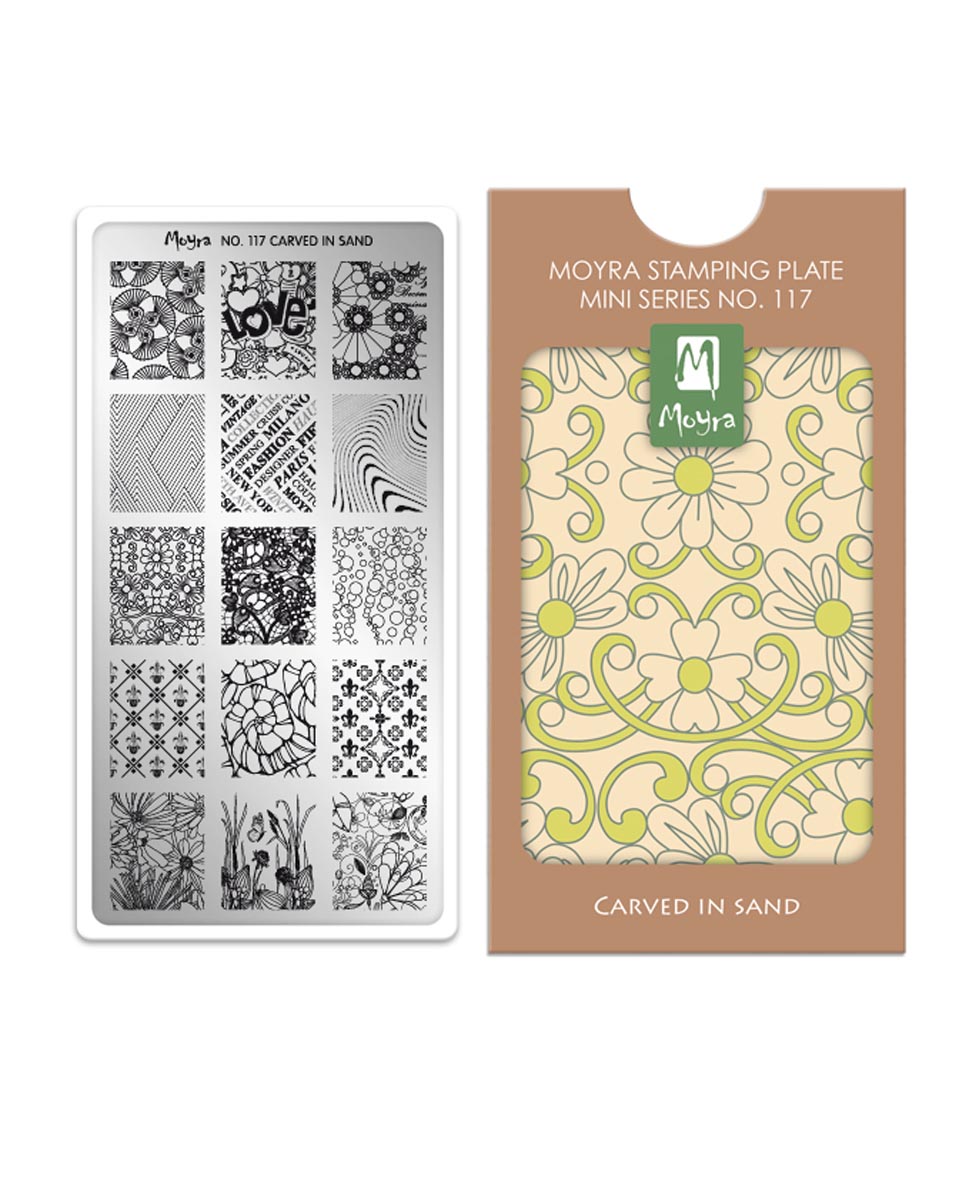 Mini Piastra Stamping Moyra® 117 – Carved In Sand – 6cm x 12cm