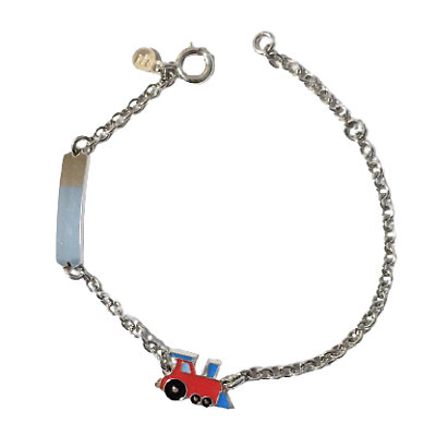 Bracciale Bimbo In Argento Treno Trenino Regalo Nascita Battesimo Incisione Nome