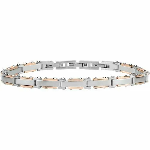Bracciale Uomo Acciaio MORELLATO Urban Style Inserti Oro Rosa Diamante Naturale