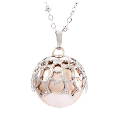 Collana Donna Campanellino Chiama Angeli Bola Messicana Acciaio Stelle Oro Rosa