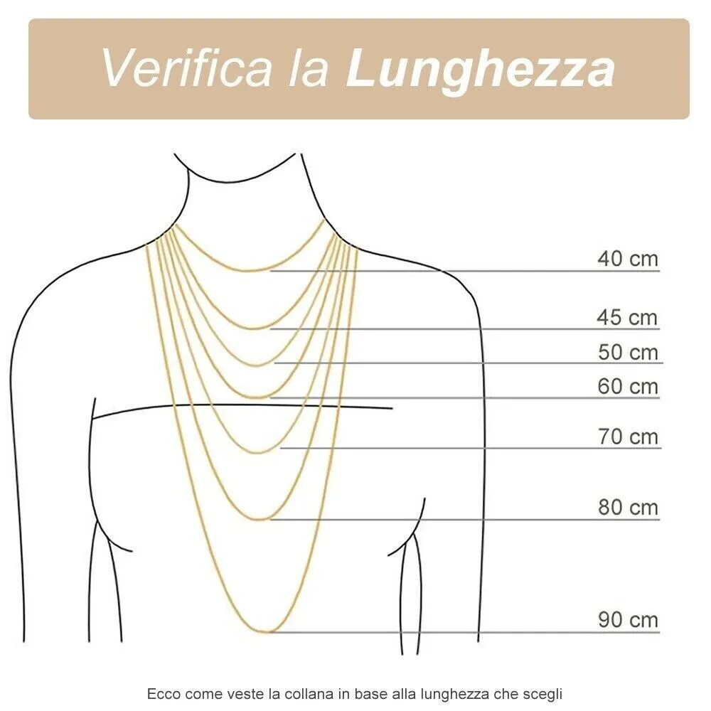 Collana Donna Cuore Bianco Bombato Argento 925 Dorato Placcato Oro Giallo 18kt - immagine 4