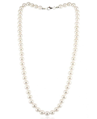 Collana Donna Perle Di Kultra Da 8mm x 42cm Originale Montata In Argento 925