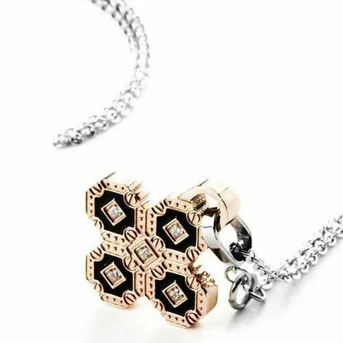 Collana Uomo Cesare Paciotti Croce Crocifisso In Acciaio Rose Gold Con Zirconi