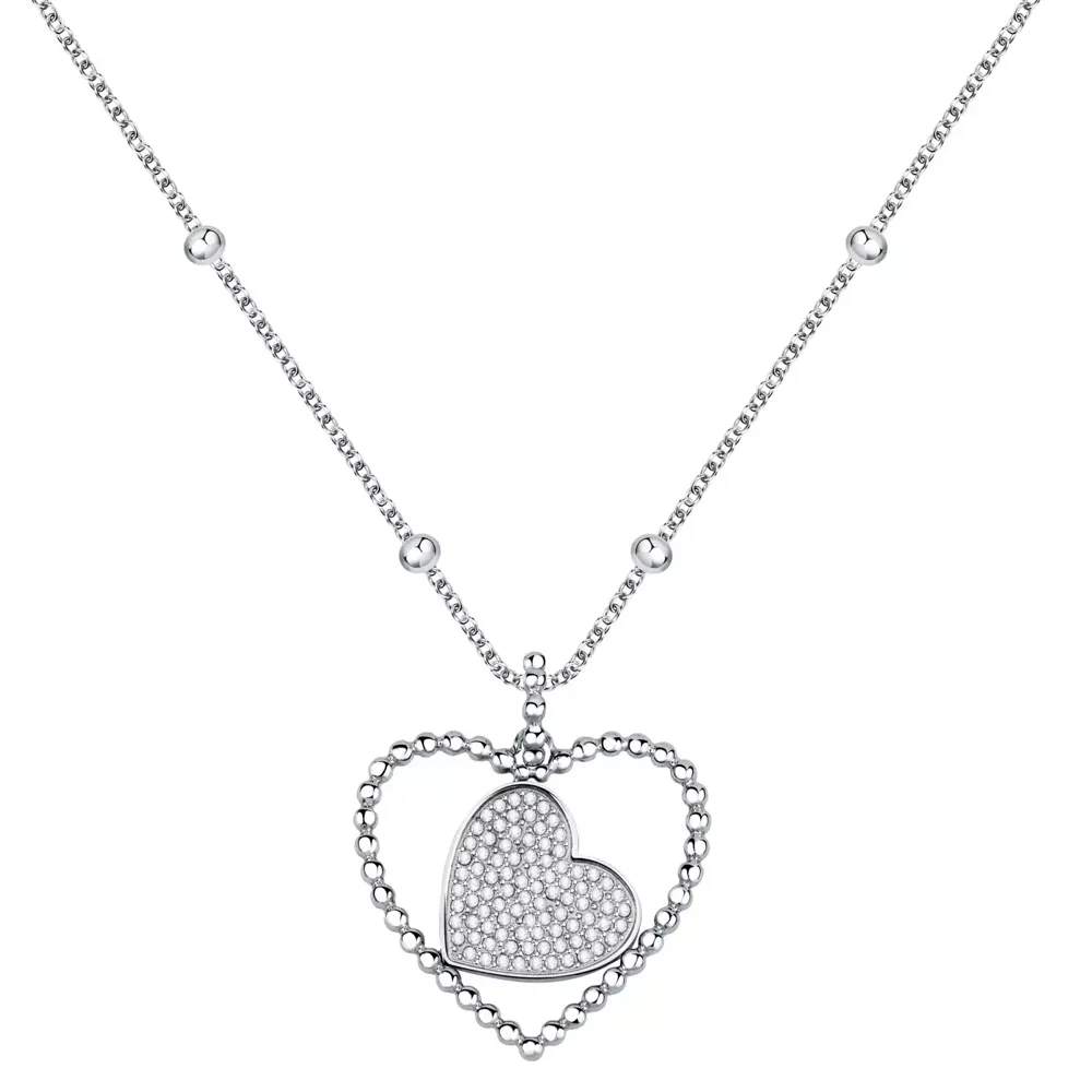 Collana Donna Acciaio MORELLATO Dolcevita Cuore Con Cristalli Bianchi SAUA03