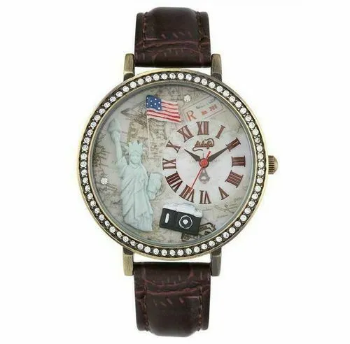 Didofa Orologio Donna Pelle Quadrante 3D Handmade Capital Tourism New York USA