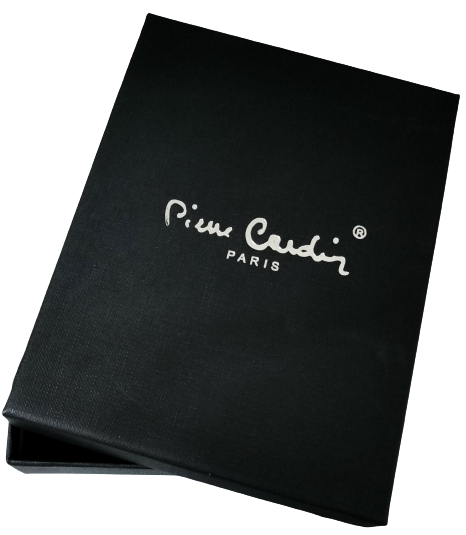 Penna a Sfera Pierre Cardin In Acciaio Nero Opaco Set Regalo + Portachiavi - immagine 2