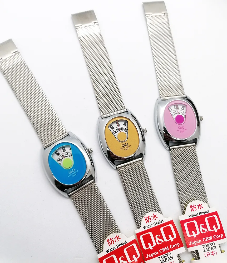 Orologio Uomo Donna Q&Q Solo Tempo In Acciaio Maglia Milano Raro Da Collezione - immagine 2