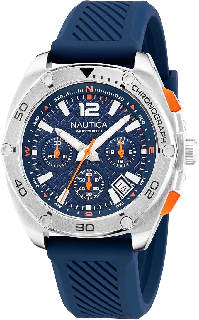Orologio Uomo Nautica Special Box Cronografo Con Doppio Cinturino Gomma Acciaio - immagine 3