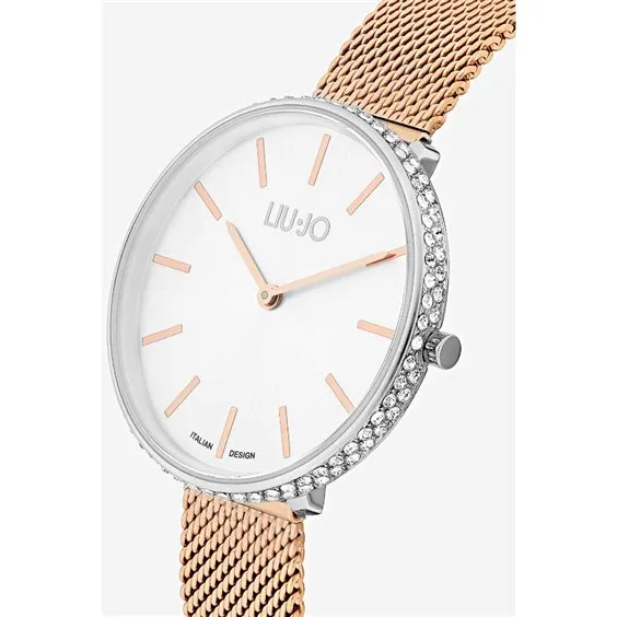 Orologio Donna Liu Jo Glamour In Acciaio Placcato Oro Rosa Maglia Milano TLJ1415 - immagine 2