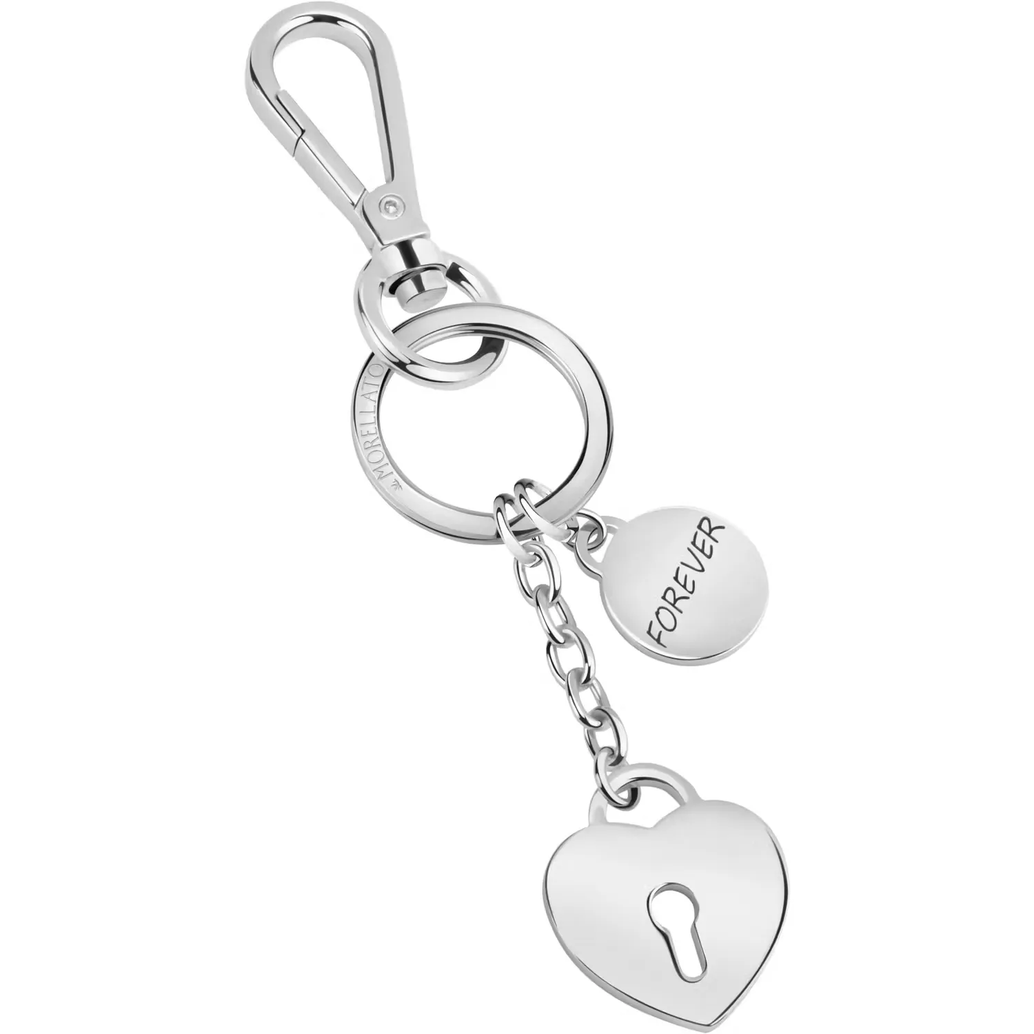 Portachiavi Donna Morellato Cuore In Acciaio Made In Italy SD7146 + Incisione