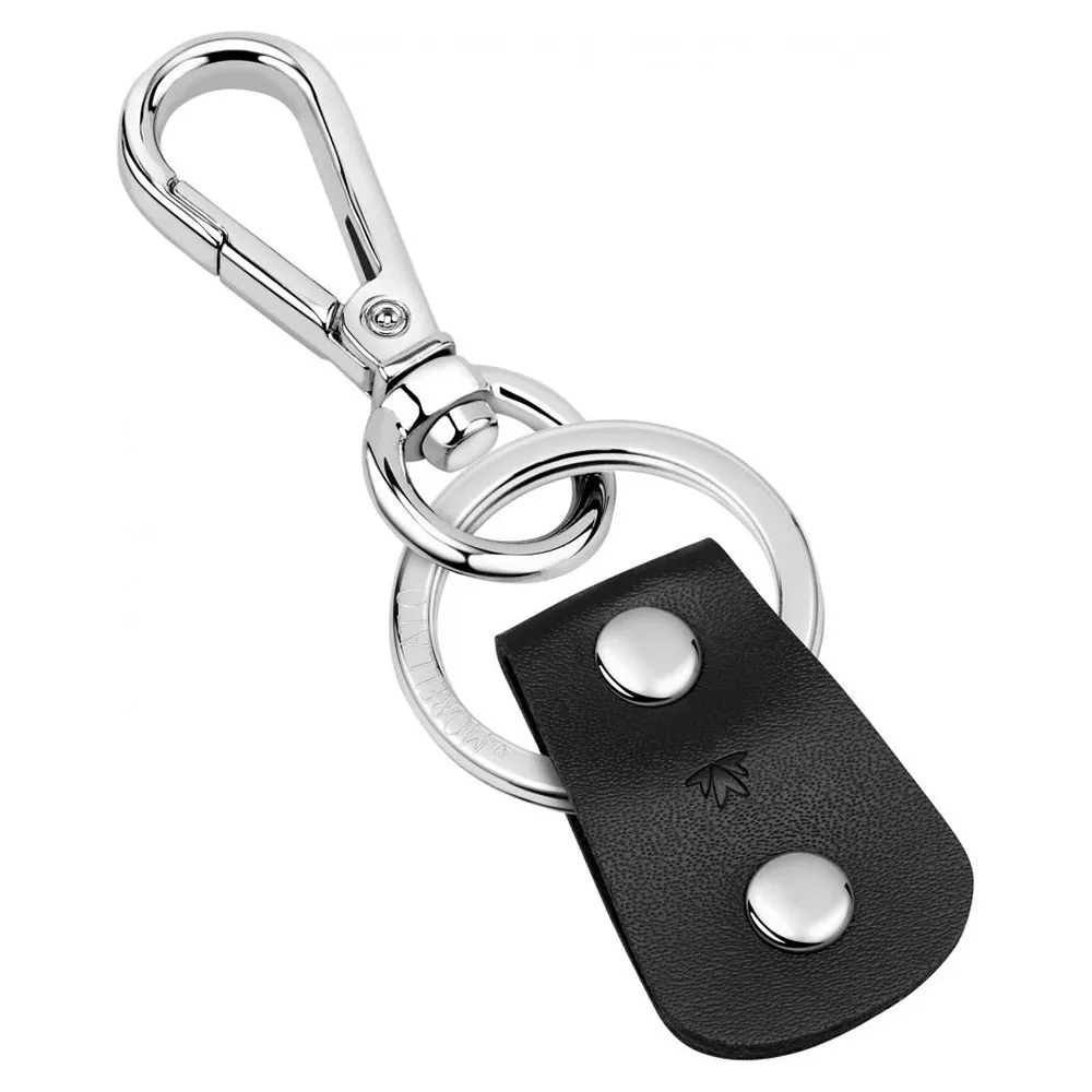 Portachiavi Uomo Morellato Prestige In Pelle Nero e Acciaio Made In Italy SU0635