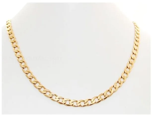 Collana Uomo Donna Catena Argento 925 Dorato Classica Placcata Oro 50cm – 5.5mm - immagine 2
