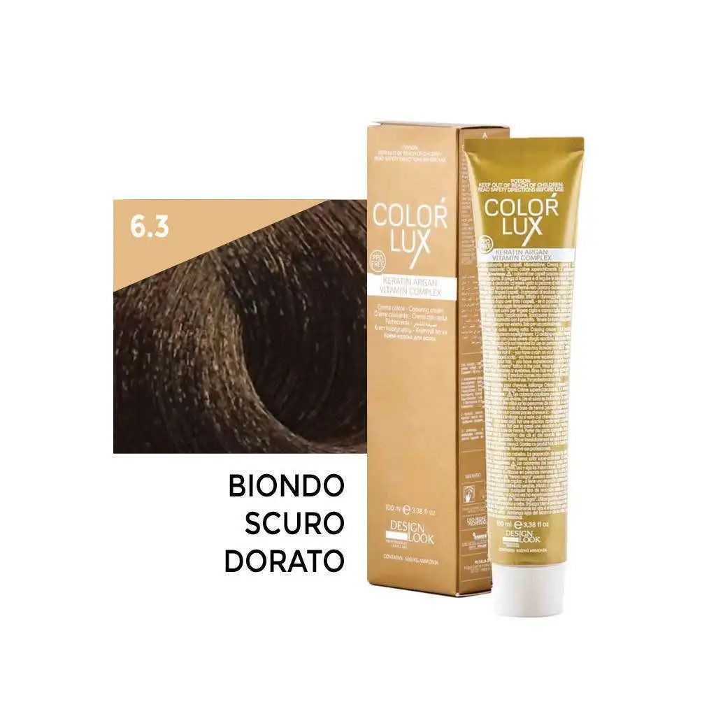 Color Lux Crema Colorante – 6.3 Biondo Scuro Dorato 100 ml – Design Look