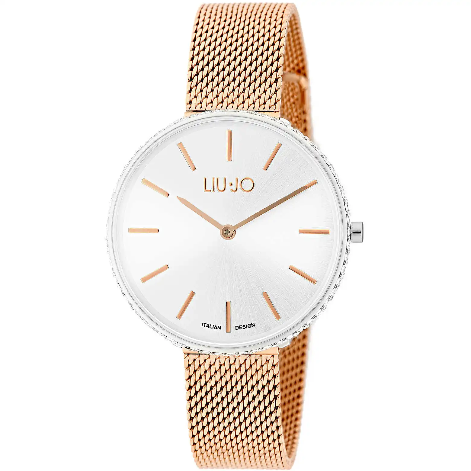 Orologio Donna Liu Jo Glamour In Acciaio Placcato Oro Rosa Maglia Milano TLJ1415